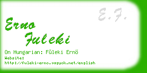 erno fuleki business card